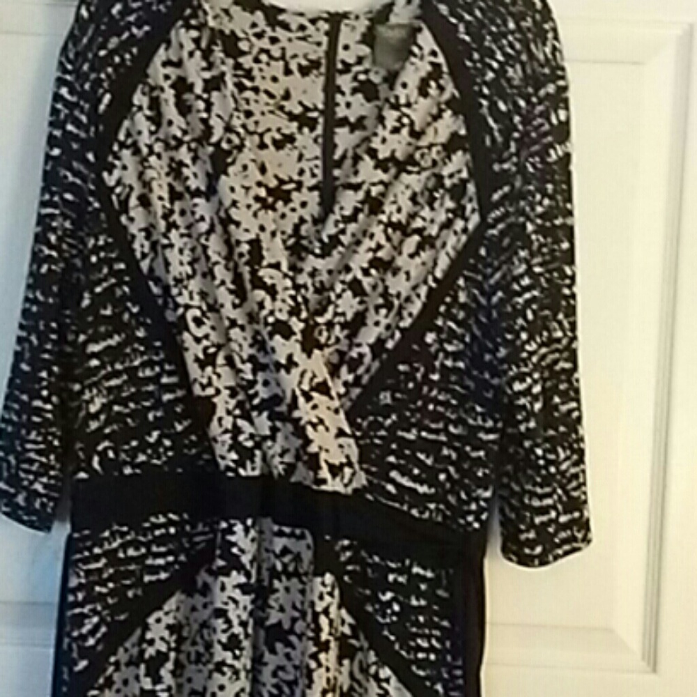 Black & off white dress